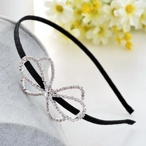 Bandeau en Satin Élégant Avec Nœud Papillon en Strass Scintillant Serre-tête en Alliage de Zinc Minimaliste pour Femmes Accessoires Cheveux