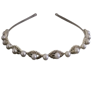 Serre-tête élégant en perles et strass pour mariages et décoration de coiffure quotidienne