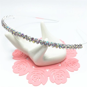 Eleganter Zinklegierung Strass Haarreif Für Damen Glitzer Einreihig Dünnes Haarband Mode Haarschmuck Für Party Hochzeit Alltag