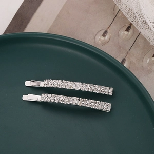 Fashion Exquisite Rhinestone Hair Clip Elegant Alloy Crystal Bobby Pin Silver Hair Accessories For Women Wedding Party