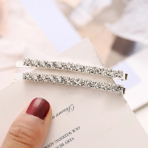 Elegante Fermaglio per Capelli in Lega di Strass per Donna Argento Moda Cristallo Barrette Sposa Matrimonio Accessori per Capelli