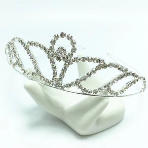 Sweet Rhinestone Crown Tiara Hair Hoop For Girls Bridal Wedding Party Headband Korean Style Alloy Hair Accessories