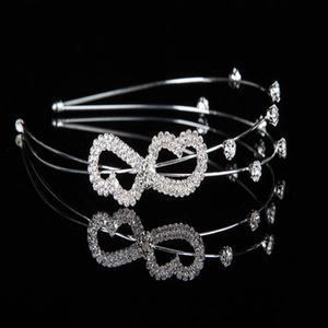 Korean Bridal Rhinestone Headband Double Layer Gold Silver Bowknot Hair Hoop For Women Wedding Party Hair Jewelry Accessories