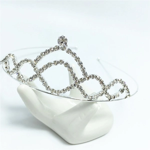 Serre-tête Couronne en Strass Alliage Cristal Diadème de Princesse Accessoires de Cheveux pour Filles Enfants Mariage Anniversaire Fête