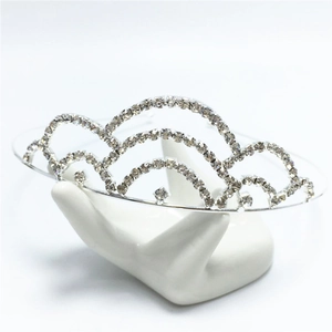 Luxury Alloy Rhinestone Crown Tiara Headband For Kids Girls Wedding Party Birthday Hair Accessories Gold Silver Hairhoop