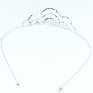 Silver wavy crown headband with sparkling rhinestones for bridal or girls hair styling