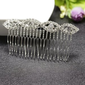 Eleganter Silber Legierung Strass Haarkamm Marquise Geometrischer Braut Haarschmuck Für Hochzeit Bankett Party Damen Schmuck