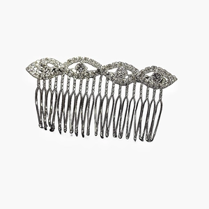 Eleganter Braut-Haarkamm in Silber mit funkelnden Kristallen für festliche Hochzeitsfrisuren