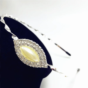 Serre-tête Élégant en Strass et Künstliche Perles Argenté Torsadé Bandeau Pour Femmes Mariage Fête Design Marquise Accessoires Cheveux