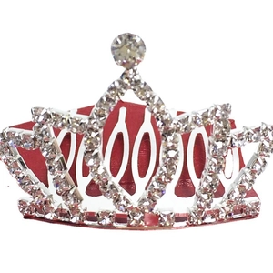 Elegant silver crown hair comb with sparkling white rhinestones for bridal hairstyles