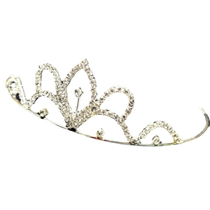 Eleganter silberner Braut-Kronen-Haarreif mit funkelnden Strasssteinen für Hochzeiten