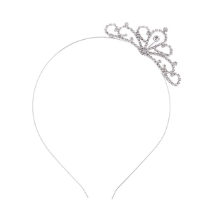 Kids Rhinestone Crown Headband Sweet Princess Silver Tiara For Birthday Party Performance Girls Hair Accessories Alloy Tiara