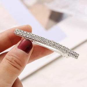 Fermaglio per Capelli in Lega con Strass per Donna Stile Coreano Multi-fila Fermaglio Oro Argento Minimalista Forcina Matrimonio Festa Gioielli per Capelli