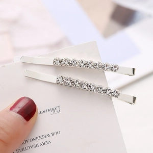 Barrettes à Cheveux Élégantes en Alliage de Strass pour Femmes Mode Épingles à Cheveux en Cristal Argent Accessoires de Coiffure