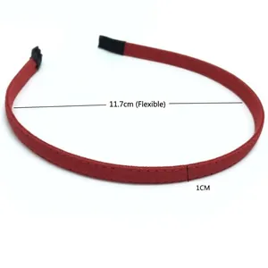 Serre-tête fin rouge en tissu largeur 1cm avec diamètre intérieur souple 11,7cm