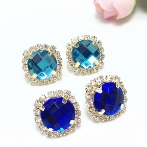 Boucles d'Oreilles Clous en Acrylique Cristal de Style Coréen pour Femmes Cerclées de Strass Mode Bijoux