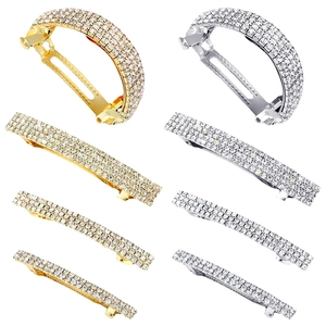 Set di eleganti fermagli per capelli in oro e argento con strass scintillanti per donna
