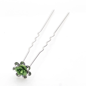 Forcina per Capelli Vintage in Lega a Forma di U con Fiore di Rosa con Strass Incastonati Elegante Fermaglio in Metallo Donna
