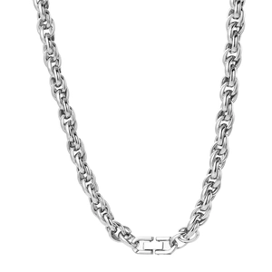Collana Hip Hop con Catena a Chiglia in Acciaio al Titanio Lucido Gioielli Stile Punk Streetwear per Uomo Donna Unisex