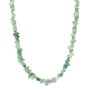 Hip hop style necklace with natural green aventurine semi-precious stones for men