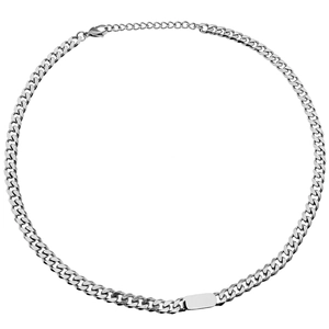 Collana Bracciale a Catena Cubana in Acciaio Inossidabile ID Minimalista Gioielli Hip Hop per Uomo Donna Styling Quotidiano