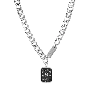 Titanstahl Quadrat Anhänger Halskette Good Luck Römische Zahlen XII Panzerkette Hip Hop Street Schmuck Für Damen Herren
