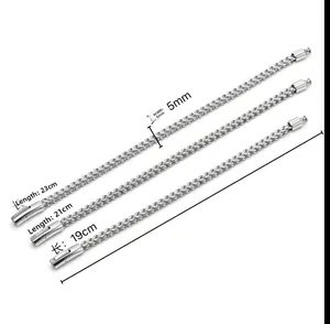 Detail view of 5mm silver stainless steel dragon bone chains in 19cm 21cm 23cm lengths