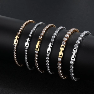 Bracelets tennis classiques en finition or et argent sertis de zircons AAA étincelants