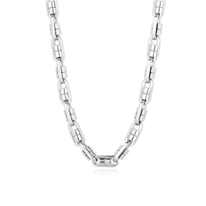 Unisex Industrial Style Stainless Steel Chunky Chain Necklace Bracelet Set Punk Geometric Link Jewelry For Women Men Daily Wear