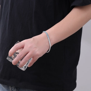 Bracciale tennis scintillante con zirconi sfumati blu e bianchi per uomo e per donna