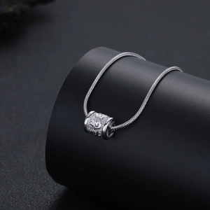Collier Pendentif Cylindrique Vintage Mantra à Six Mots en Acier Titane Chaîne de Serpent Ronde pour Hommes Femmes Bijoux Unisexes
