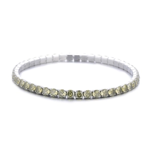 Bracciale Tennis Hip Hop in Acciaio Inossidabile Con Pietre di Zirconia Bracciale Strass Elastico per Uomo Donna Regalo