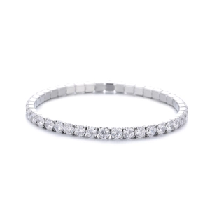 Bracciale tennis in argento con zirconi verdi e trasparenti scintillanti e montatura