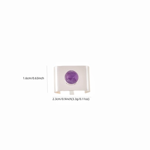 Amethyst hair buckle in vintage style with dimensions of 2.3cm by 1.6cm and 3.3g weight