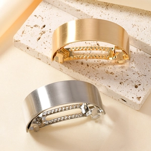 Set di fermagli per capelli larghi in metallo minimalista in finitura oro e argento opaco