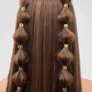 Set di anelli per capelli dorati a forma di cuore traforato per acconciature creative