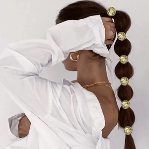 Chouchous en Alliage Métallique Minimaliste Ensemble pour Femmes Or Argent Balle Élastiques à Cheveux Support de Queue de Cheval Durable Accessoires Cheveux