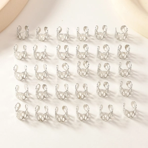Set of 30 silver hollow out metal hair rings and accessories for DIY dreadlocks braids