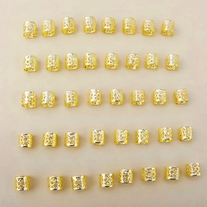 Lot de 40 bijoux de cheveux dorés creux géométriques pour tresses et dreadlocks