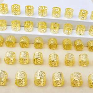 Lot de 40 anneaux de cheveux en métal doré ajouré pour dreadlocks DIY et tresses bijoux