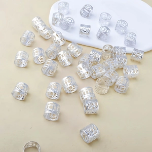 Anneaux métalliques argentés ajourés pour accessoires cheveux et bijoux DIY