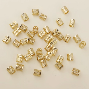Set of 40 golden hollow metal hair rings for dreadlock braids and hair decoration
