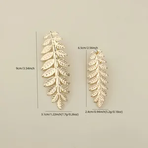 Detailed size specifications for large metal leaf hair clip and pearl leaf hairpin