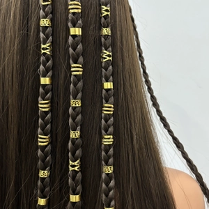 40pcs Gold C-shaped adjustable hair rings for braids and dreadlocks on hair model