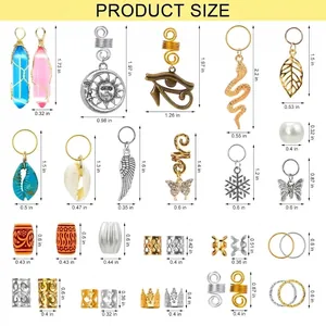 200pcs braid jewelry set product size chart with dimensions for crystal and shell pendants
