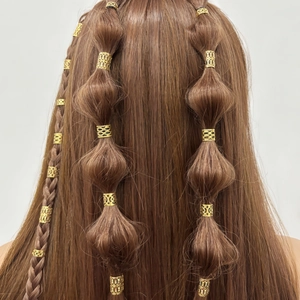 Hollow Metal Dreadlock Cuffs Hair Rings For Braids Gold Silver Hair Accessories For DIY Braiding Styles Women Jewelry