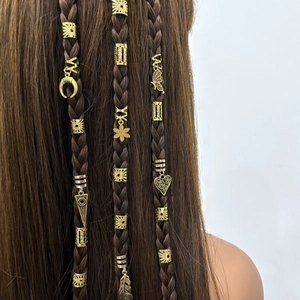 Accessori per Dreadlock in Metallo Dorato Ciondoli a Farfalla Luna Stella Cuore Anelli per Trecce Gioielli per Capelli Bohemian