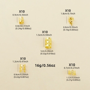 50pcs set of golden hollow metal dreadlock cuffs and hair jewelry accessories for DIY braiding