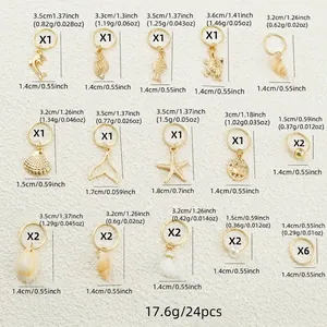 Guide des tailles pour ensemble de 24 breloques de plage punk avec dauphin et étoile