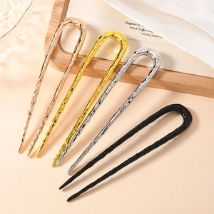 Elegante Forcina per Capelli a Forma di U in Lega Martellata Minimalista Forcella per Capelli in Metallo per Donna Ragazza Matrimonio Festa